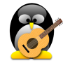 tux, guitar